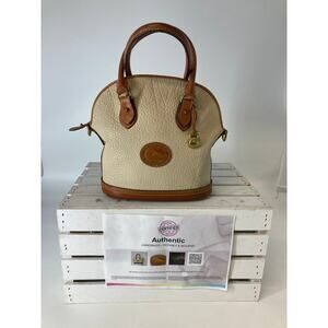 DOONEY & BOURKE MEDIUM IVORY PEBBLED LEATHER HANDBAG (ASIS)
